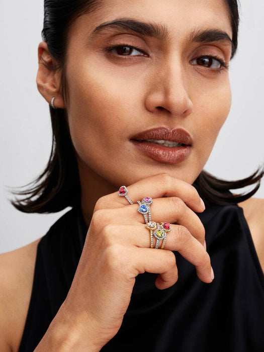 Pandora Elevated Red Heart Ring Sterling Silver