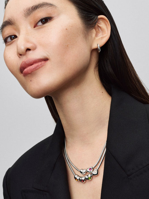 Pandora Engravable April Birthstone Heart Charm Sterling Silver