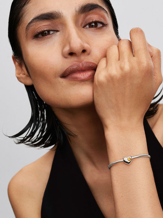 Pandora Engravable November Birthstone Heart Charm Sterling Silver