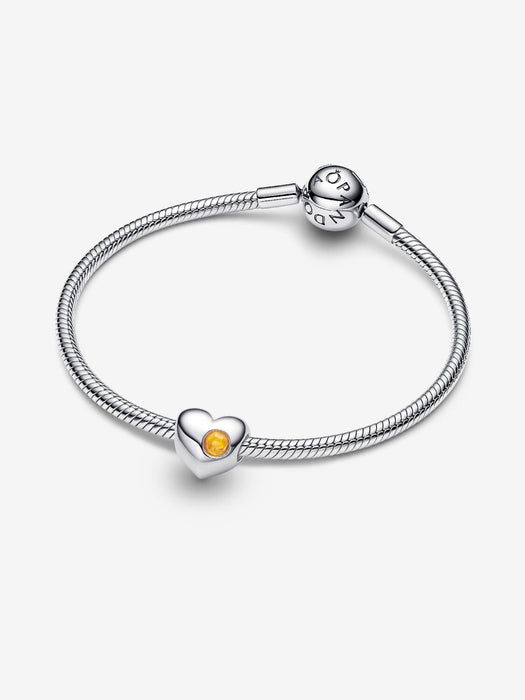 Pandora Engravable November Birthstone Heart Charm Sterling Silver