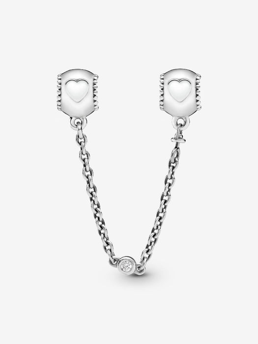 Pandora Embossed Hearts Safety Chain Charm