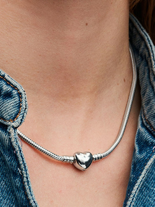 Pandora Heart Clasp Snake Chain Necklace