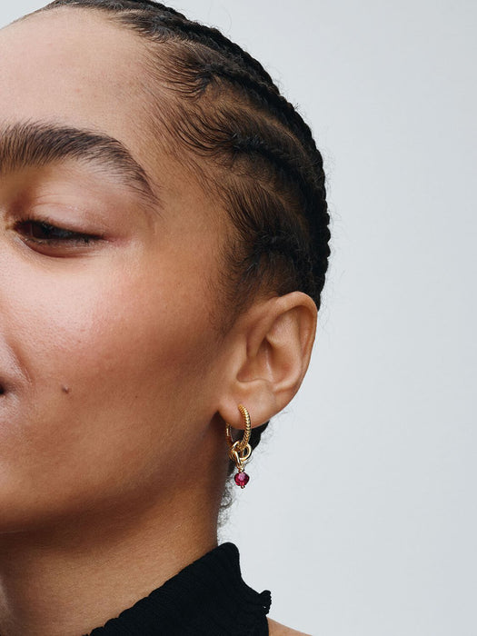 Pandora July Birthstone Light Red Eternity Circle Dangle Charm