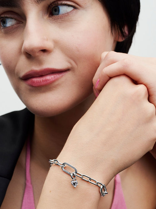 Pandora Keyhole Heart Mini Dangle Charm Sterling Silver