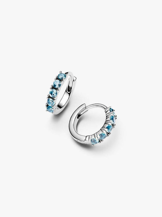 Pandora Light Blue Huggie Earrings Sterling Silver