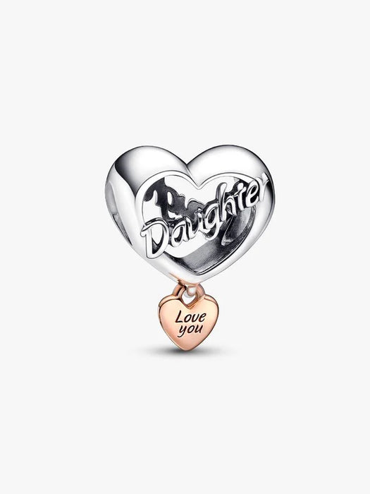 Pandora Love You Daughter Heart Charm 14k Gold Plating And Sterling Silver