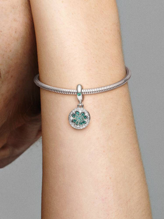 Pandora Lucky Four Leaf Clover Dangle Charm Sterling Silver