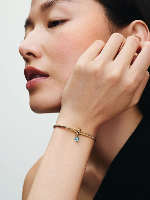 Pandora March Birthstone Light Blue Eternity Circle Dangle Charm