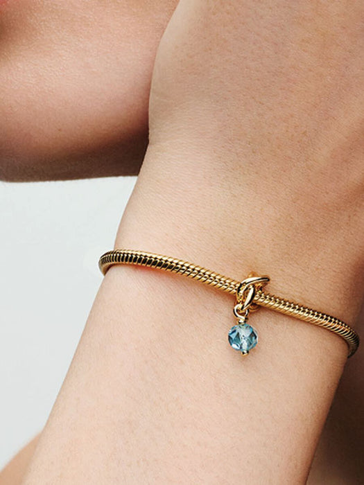 Pandora March Birthstone Light Blue Eternity Circle Dangle Charm