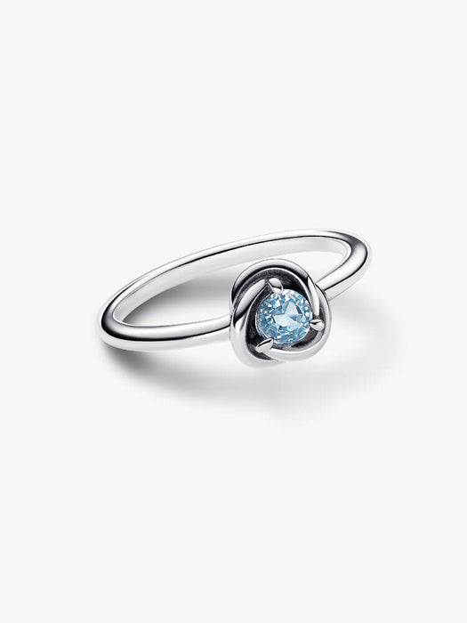 Pandora March Birthstone Eternity Circle Ring Sterling Silver