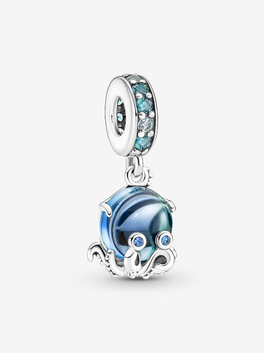 Pandora Murano Glass Cute Octopus Dangle Charm Sterling Silver
