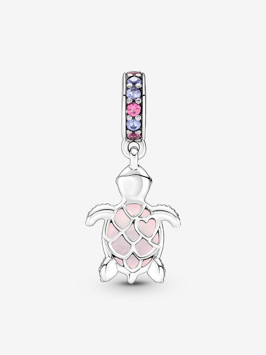 Pandora Murano Glass Pink Sea Turtle Dangle Charm Sterling Silver