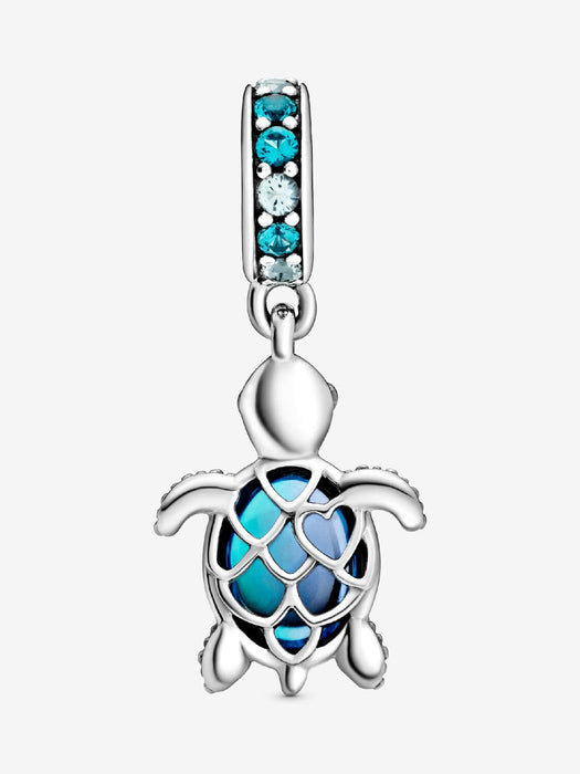 Pandora Murano Glass Sea Turtle Dangle Charm Sterling Silver