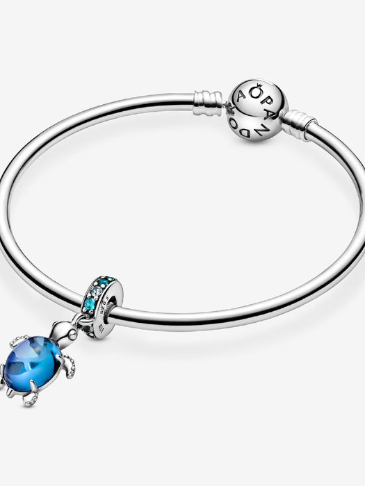 Pandora Murano Glass Sea Turtle Dangle Charm Sterling Silver