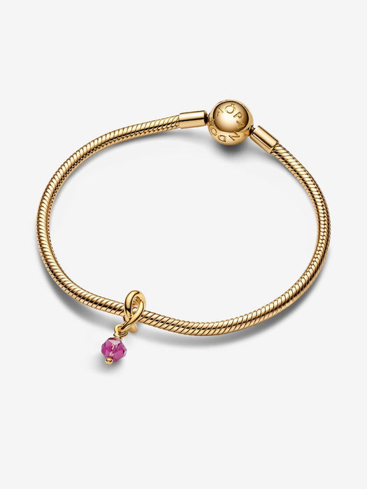 Pandora October Birthstone Pink Eternity Circle Dangle Charm