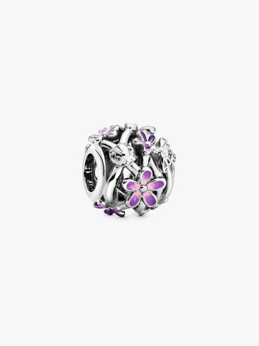 Pandora Openwork Purple Daisy Charm Sterling Silver