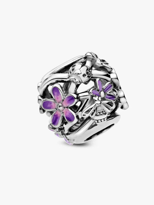 Pandora Openwork Purple Daisy Charm Sterling Silver