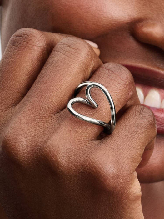 Pandora Organically Shaped Heart Ring Sterling Silver