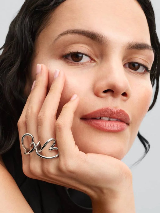 Pandora Organically Shaped Heart Ring Sterling Silver