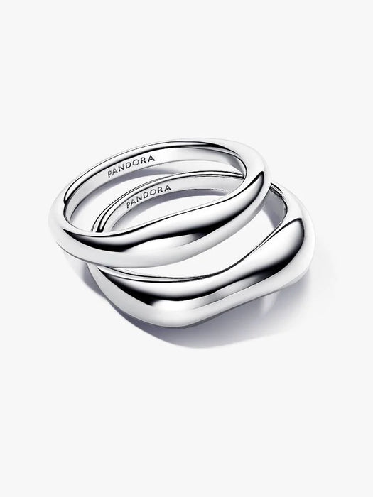 Pandora Organically Shaped Stacking Rings Sterling Silver