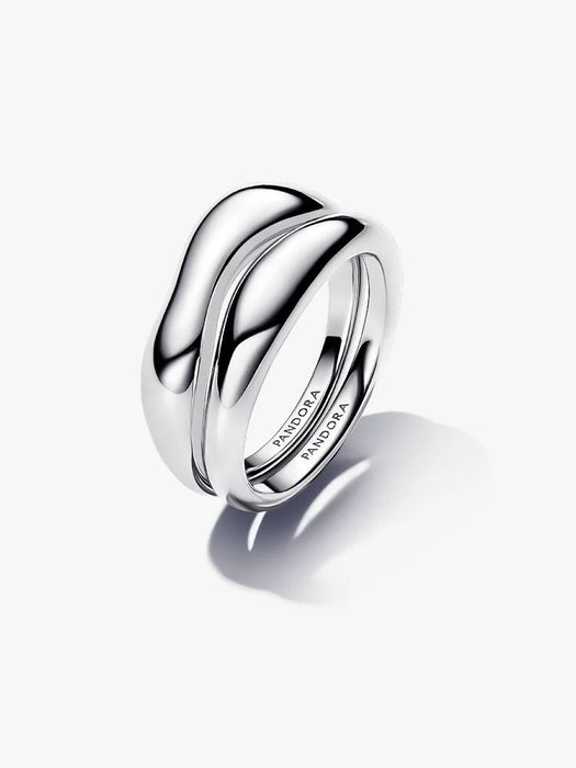 Pandora Organically Shaped Stacking Rings Sterling Silver
