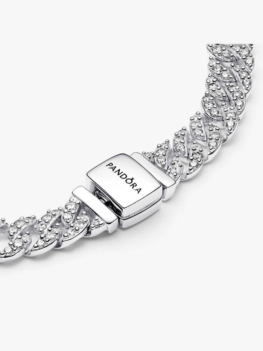 Pandora Pavé Cuban Chain Bracelet Sterling Silver