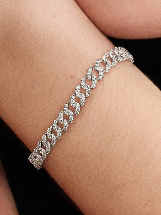 Pandora Pavé Cuban Chain Bracelet Sterling Silver