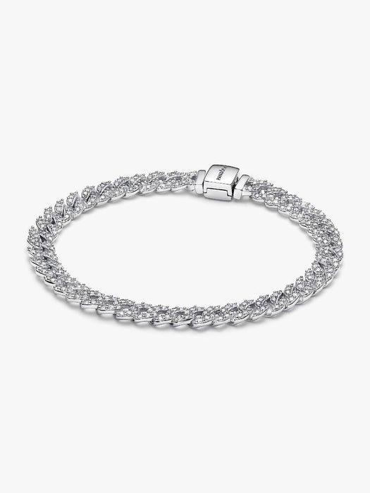 Pandora Pavé Cuban Chain Bracelet Sterling Silver