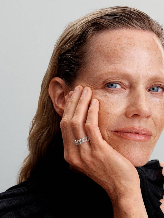 Pandora Pavé Cuban Chain Ring Sterling Silver