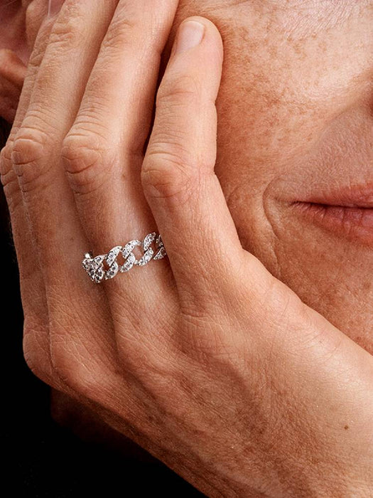 Pandora Pavé Cuban Chain Ring Sterling Silver