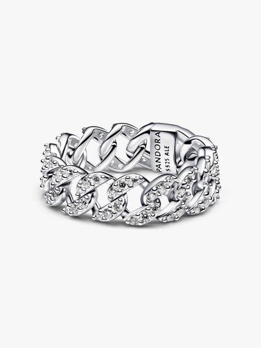Pandora Pavé Cuban Chain Ring Sterling Silver