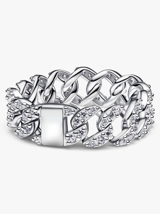 Pandora Pavé Cuban Chain Ring Sterling Silver