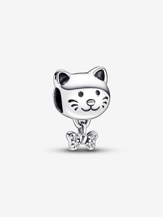 Pandora Pet Cat & Bow Charm Sterling silver