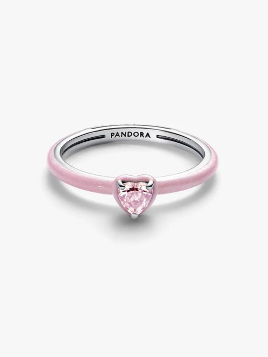 Pandora Pink Chakra Heart Ring Sterling Silver