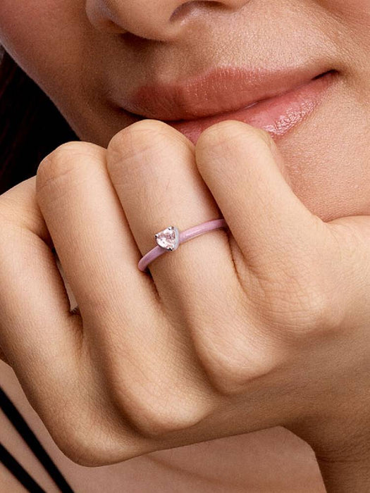 Pandora Pink Chakra Heart Ring Sterling Silver