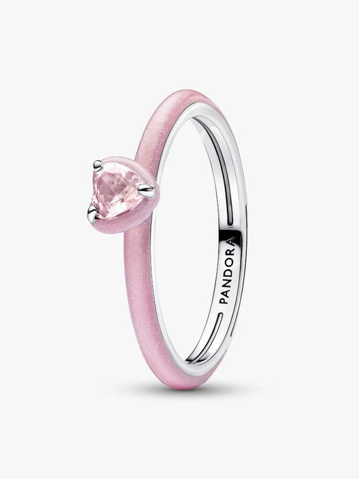 Pandora Pink Chakra Heart Ring Sterling Silver