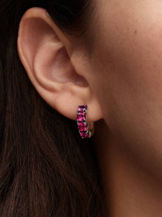 Pandora Pink Hoop Earrings Sterling Silver