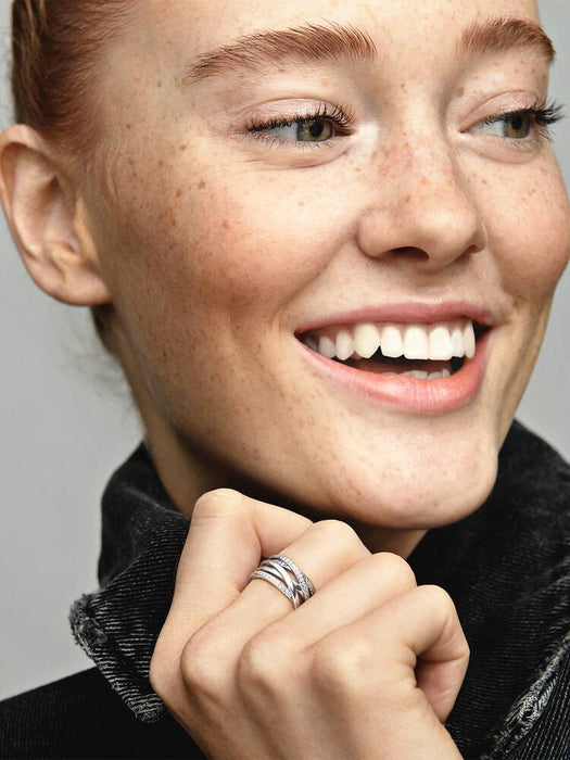 Pandora Sparkling And Polished Lines Ring Sterling Silver