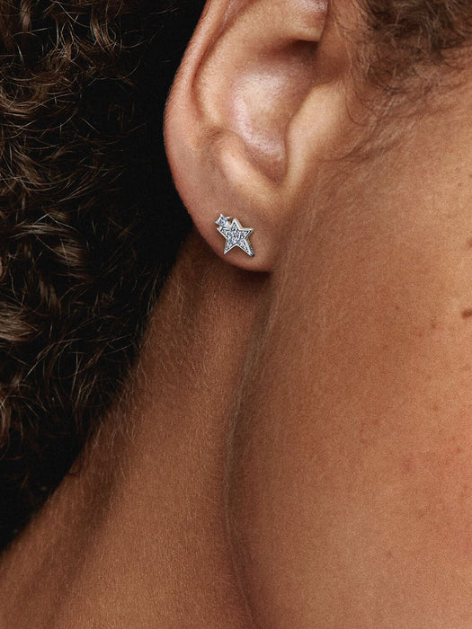Pandora Sparkling Asymmetric Stars Stud Earrings