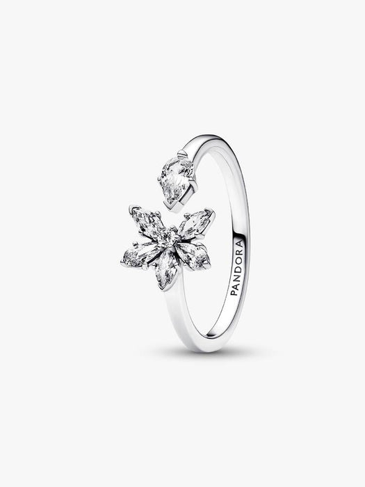 Pandora Sparkling Herbarium Cluster Open Ring Sterling Silver