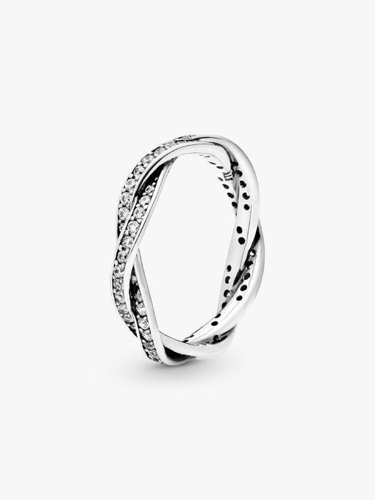 Pandora Sparkling Twisted Lines Ring Sterling Silver
