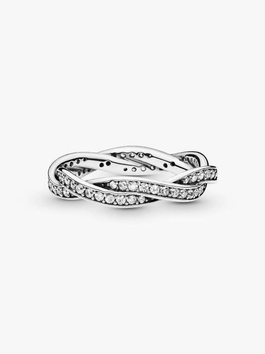 Pandora Sparkling Twisted Lines Ring Sterling Silver