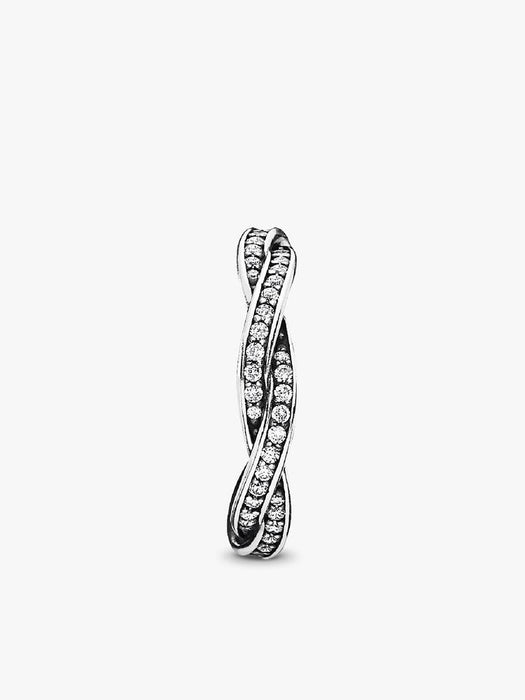 Pandora Sparkling Twisted Lines Ring Sterling Silver