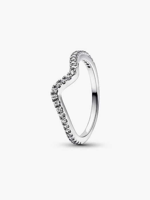 Pandora Sparkling Wave Ring Sterling Silver