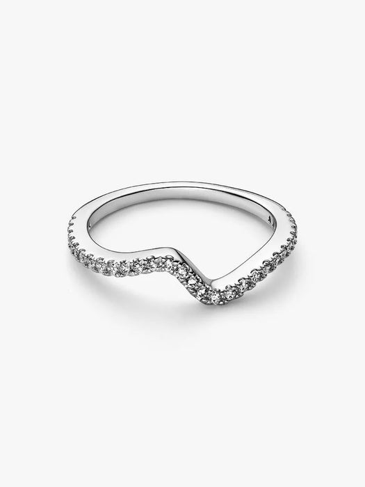 Pandora Sparkling Wave Ring Sterling Silver
