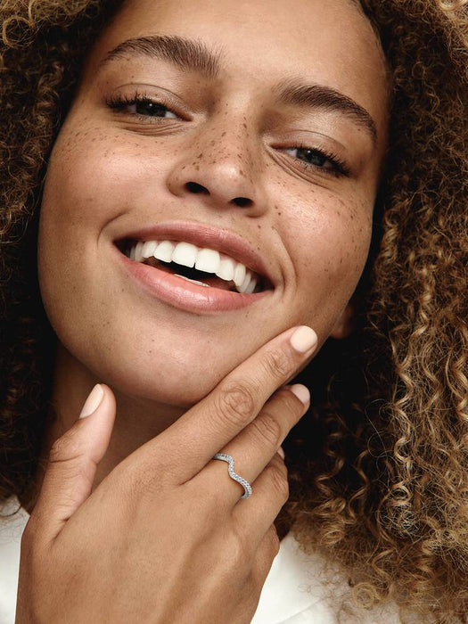 Pandora Sparkling Wave Ring Sterling Silver
