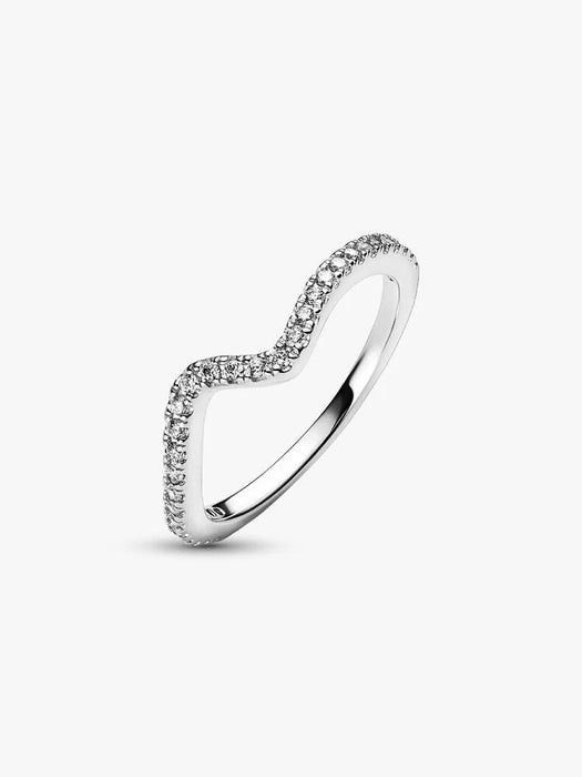 Pandora Sparkling Wave Ring Sterling Silver