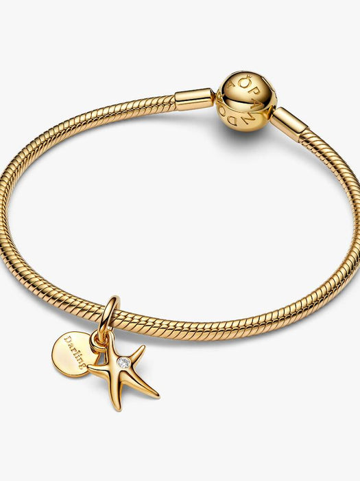 Pandora Starfish Double Dangle Charm 14k Gold Plating