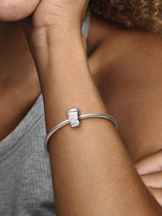 Pandora  Take a Break Coffee Cup Charm Sterling Silver