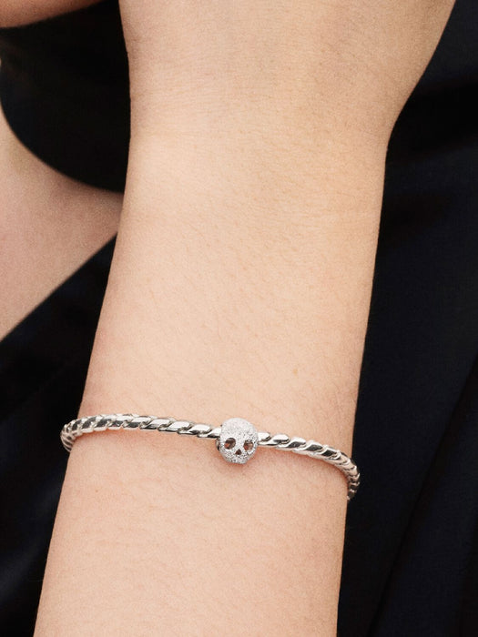 Pandora Textured Skull Mini Charm